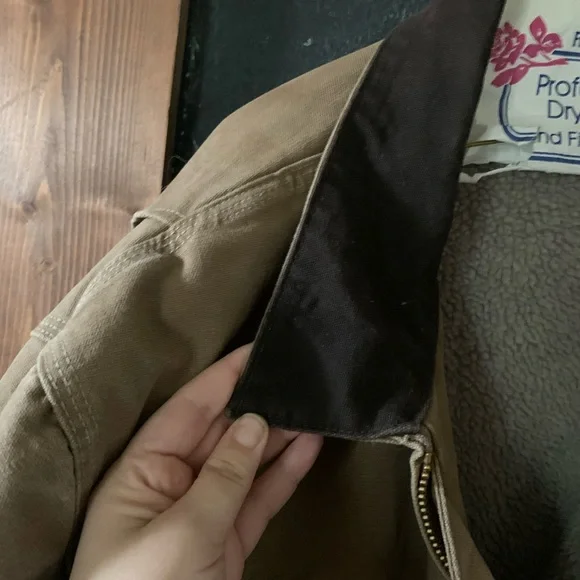 Carhartt Canvas Jacket Mens Brown Heavy Sherpa Lined USA Sz 2X EUC